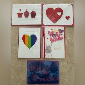 NWT Lot of 5 Papyrus Valentine's Day Cards Holiday Card Love Romance Hearts Cake